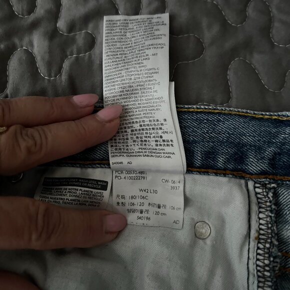 Levis 550 Relaxed Fit Straight Leg Jeans Mens 42X30 Blue Cotton Red Tab READ - Picture 5 of 6